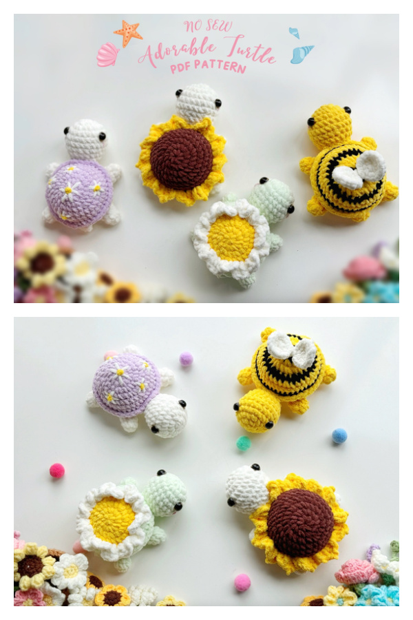 Crochet No Sew Combo Turtle Amigurumi Pattern