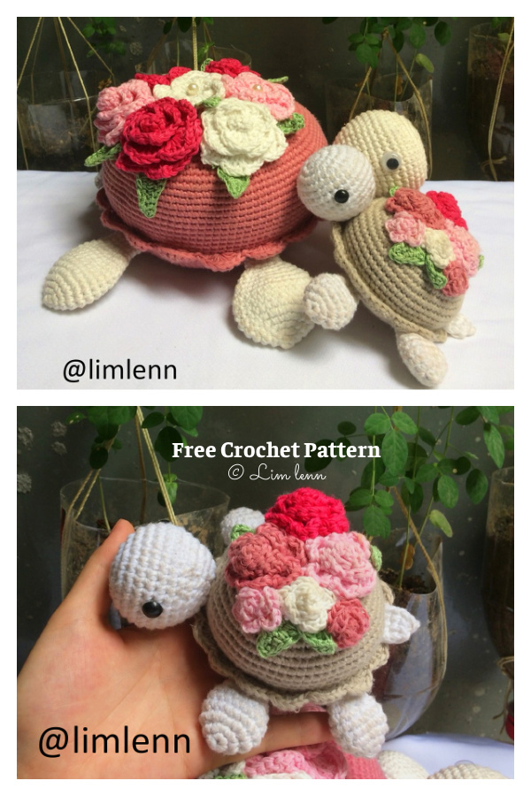 Crochet Turtle Flowers Amigurumi Free Pattern