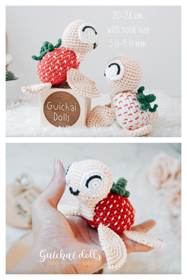 Crochet Strawberry Turtle Amigurumi Pattern