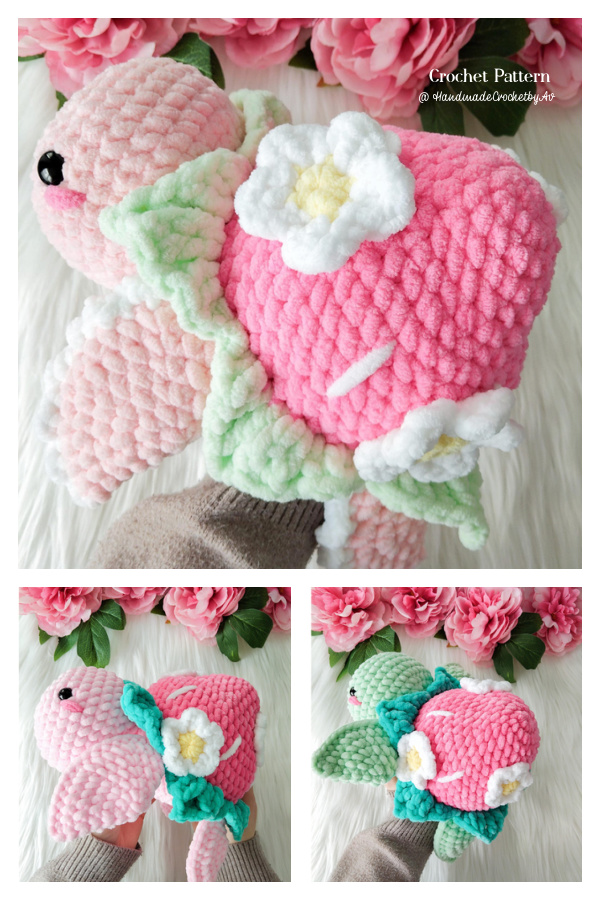 Crochet Strawberry Turtle Amigurumi Pattern