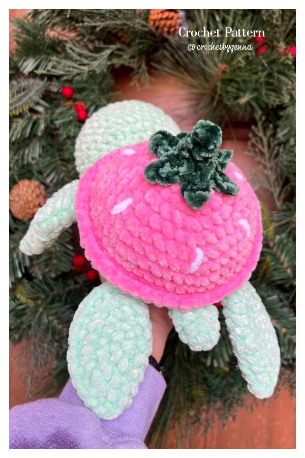 Crochet Strawberry Turtle Amigurumi Pattern