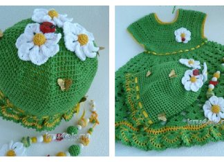 Girls Summer Dress & Hat Set Crochet Free Patterns & Paid Girls Summer Dress & Hat Set Crochet Free Patterns