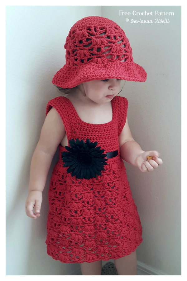 Weeping Willow Toddler Dress &Hat Set Crochet Free Patterns