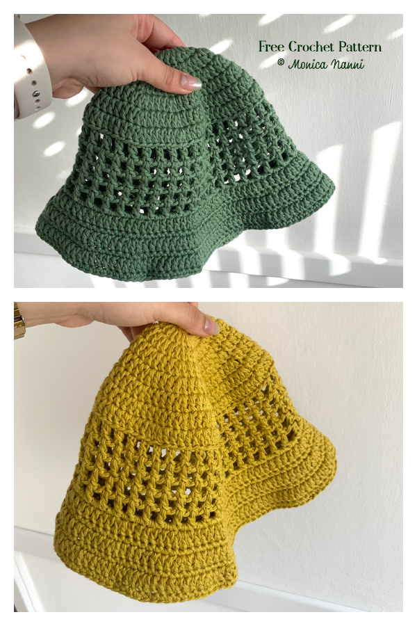 Mesh Bucket Hat Free Crochet Pattern
