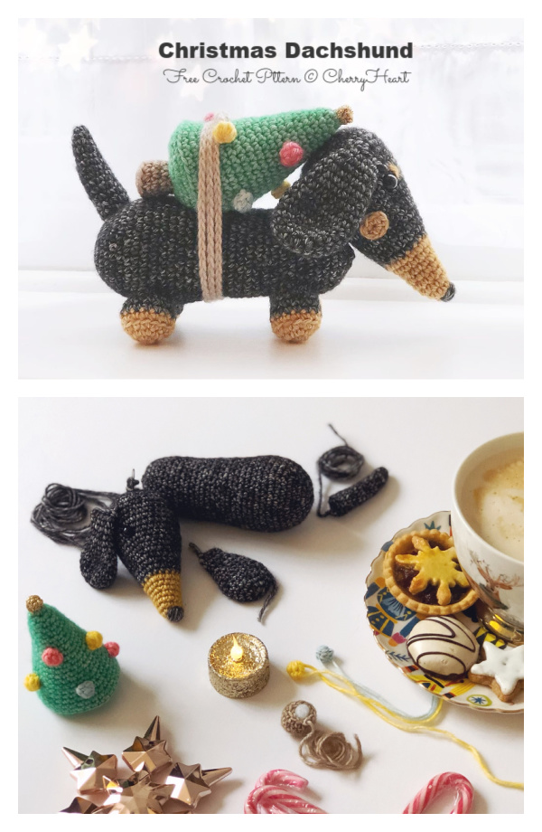 Amigurumi Christmas Dachshund Dog FREE Crochet Pattern