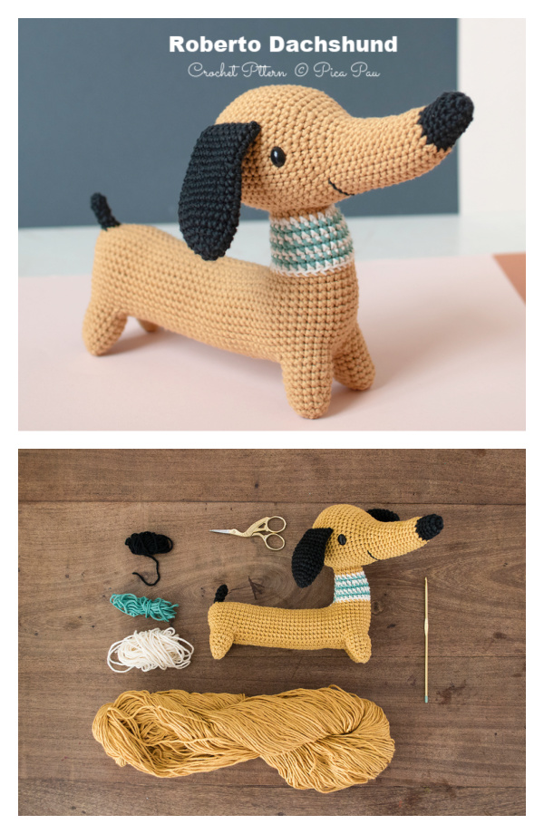 Amigurumi Roberto Dachshund Dog Crochet Pattern