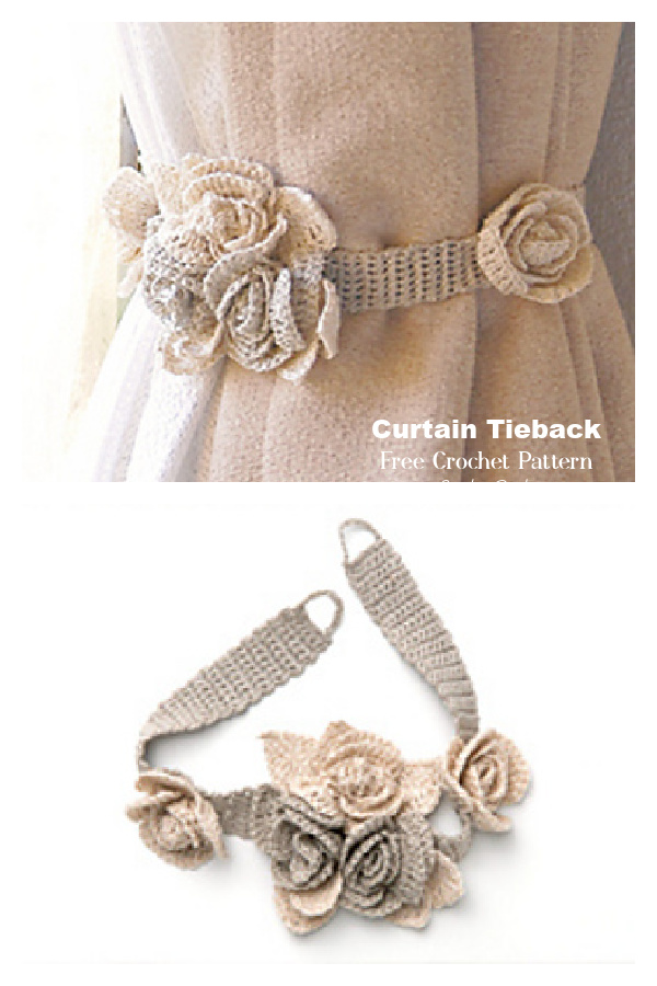 Tours Flower Curtain Tie Back Free Crochet Patterns