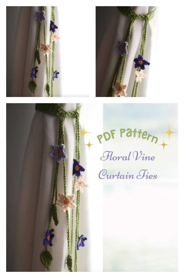 Floral Curtain Tie Backs Crochet Patterns