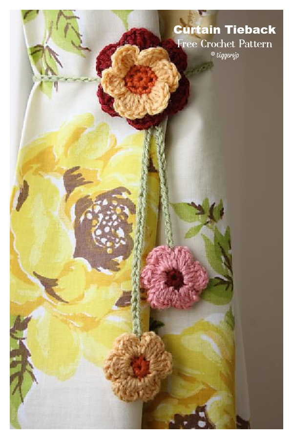 Simple Flower Curtain Tie Back Free Crochet Patterns