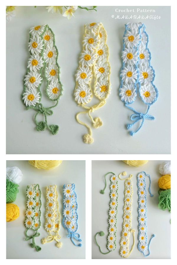Daisy Headband Bandanas Crochet Patterns