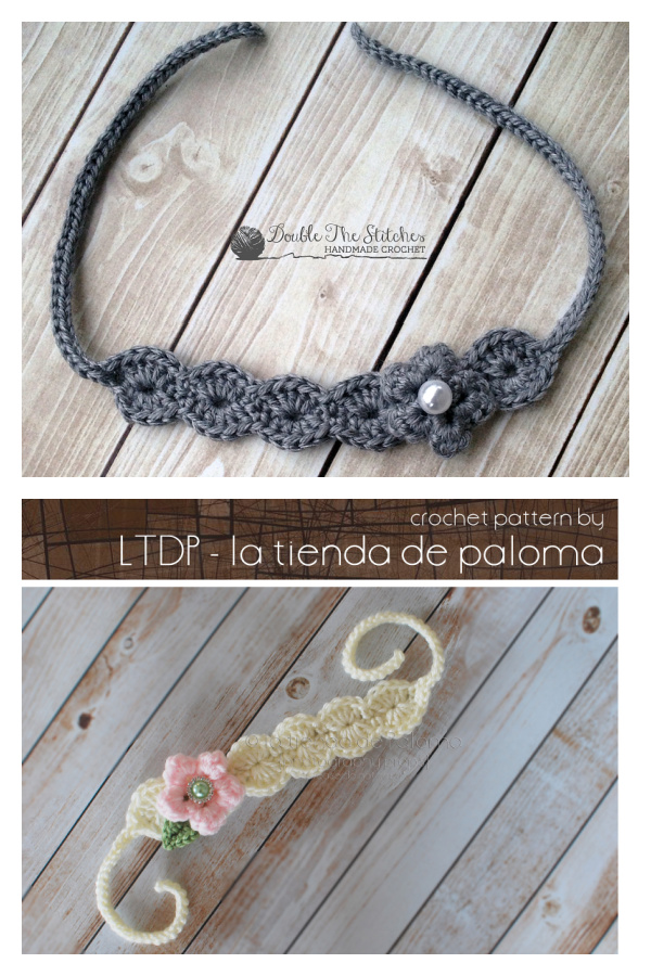 15 minutes tieback Headband Free Crochet Pattern
