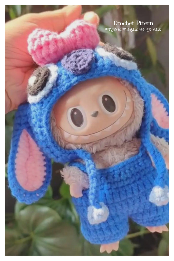 Stitch Amigurumi Labubu Crochet Pattern