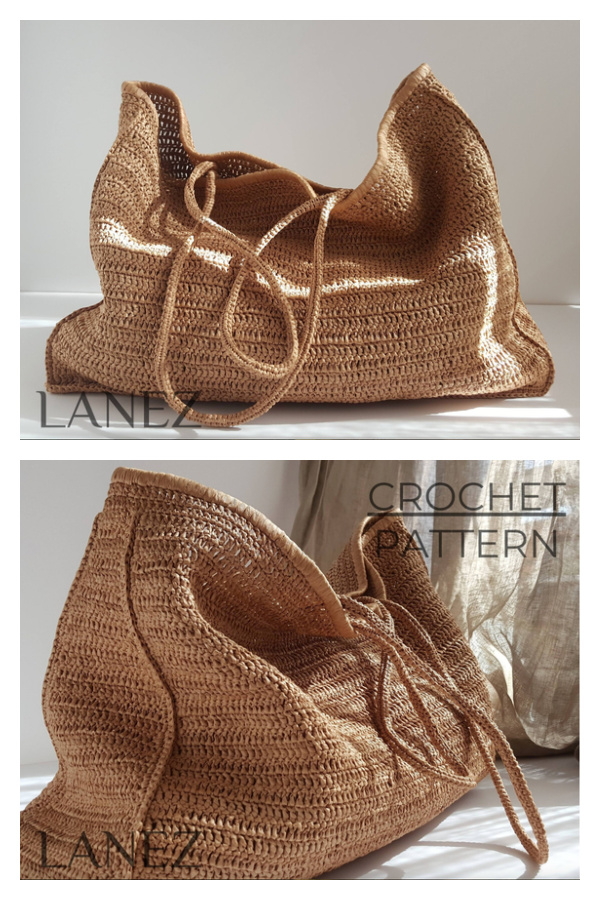 Oversize Slouchy Raffia XL Soft Beach Bag Crochet Pattern