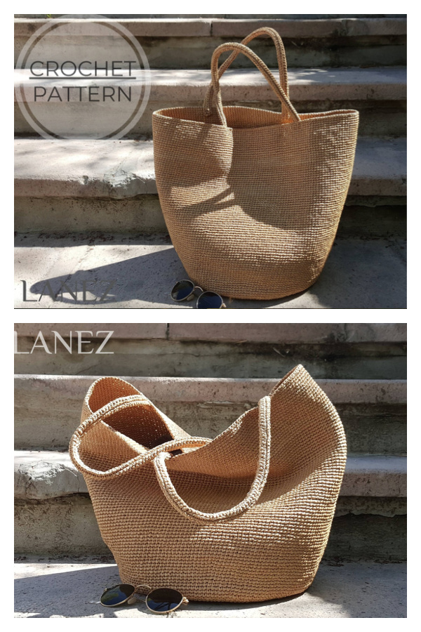 Large Raffia Beach Bag Crochet Pattern