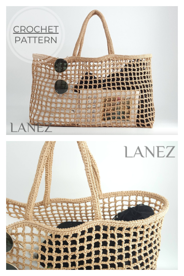 Retro Raffia Net Shopping Bag Crochet Pattern