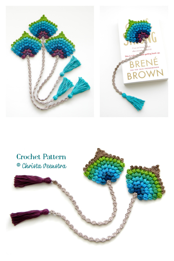 Bookmark Peacock Feather Fan Crochet Patterns