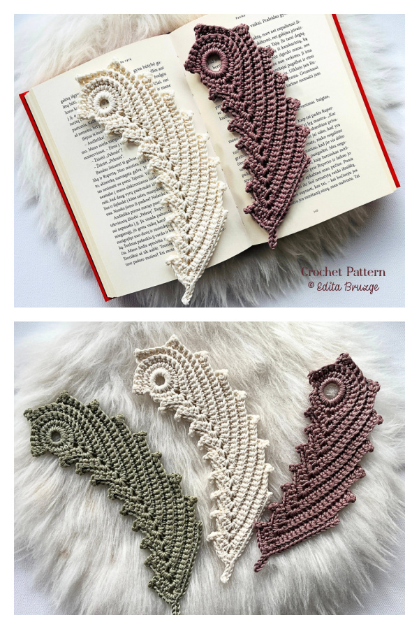 Peacock feather bookmark Crochet Patterns