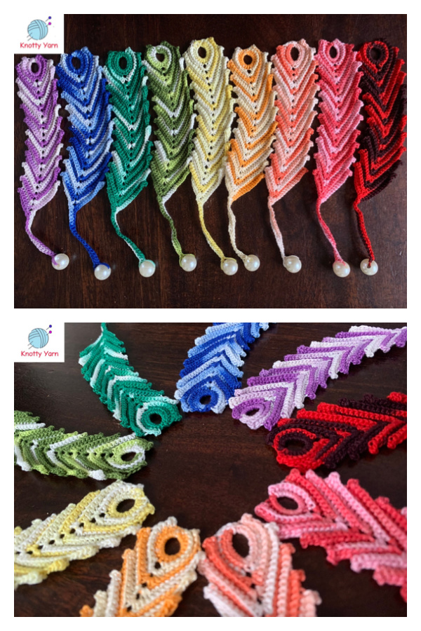 Peacock feather bookmark Crochet Patterns