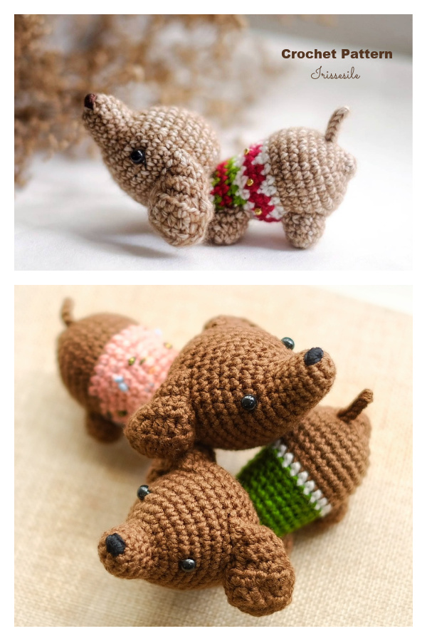 Amigurumi Pebbles the Dachshund Dog Crochet Pattern