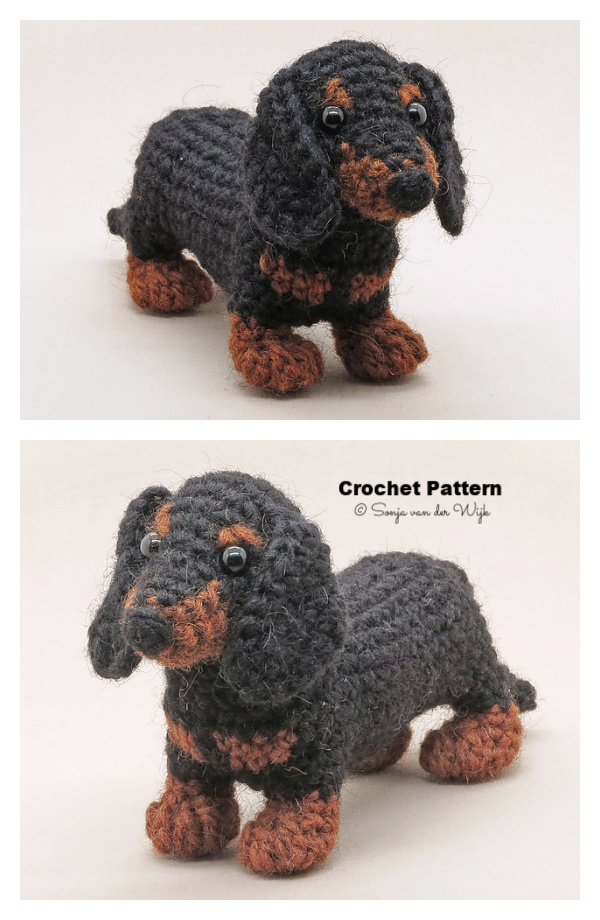 Amigurumi Toki the realistic Dachshund Dog Crochet Patterns