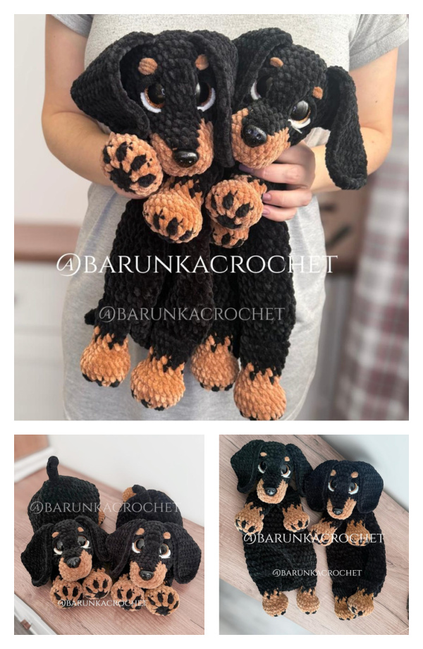 Amigurumi Dachshund Dog Plush Crochet Pattern