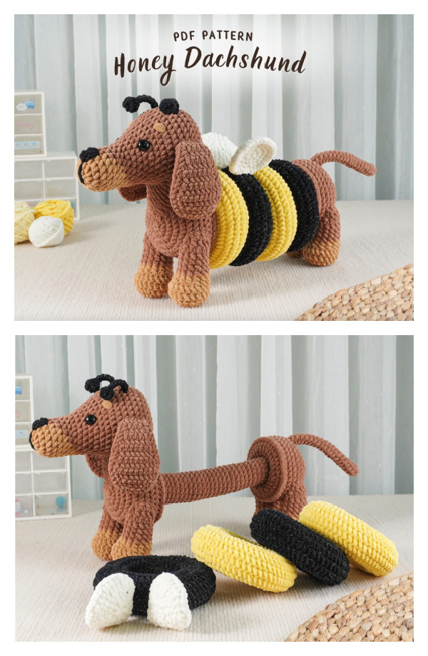 Amigurumi Honey Dachshund Dog Crochet Pattern