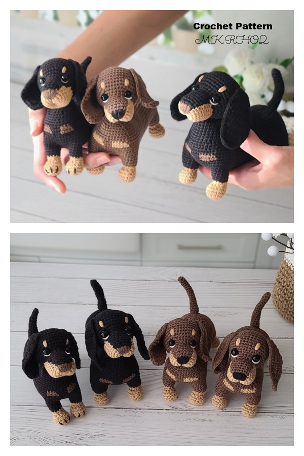 Amigurumi Dachshund Dog Crochet Patterns 