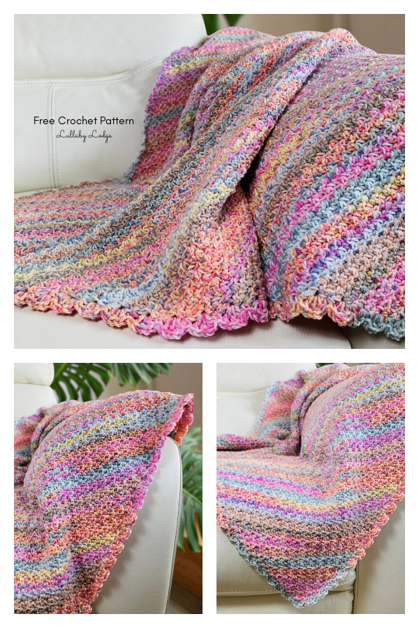 C2C Sherbet Skies Baby Blanket Free Crochet Pattern
