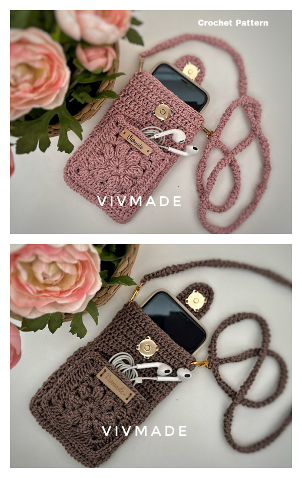 Phone bag with pocket Crochet Pattern