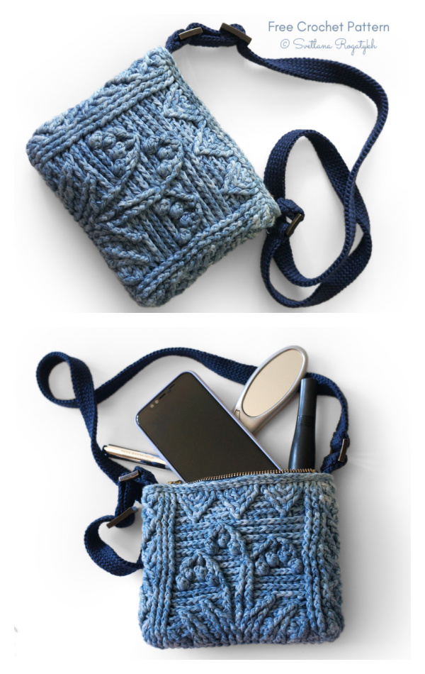 Lily of the valley Phone Bag Free Crochet Pattern