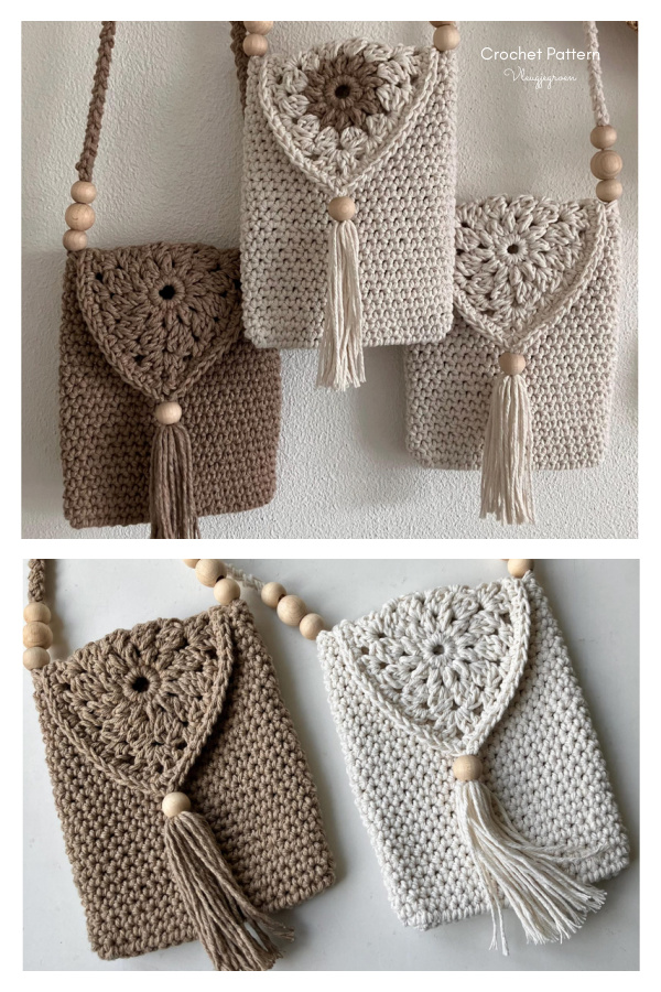 BOHO Phone Bag Small phone Crossbody Crochet Pattern