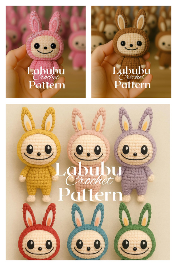 Crochet Cute Toy Labubu Monster Toy Amigurumi Pattern