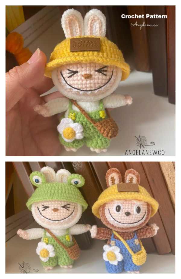 Crochet Labubu Cute Smiling Bunny Toy Amigurumi Pattern