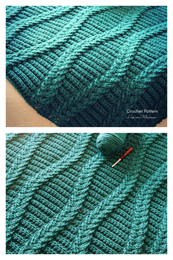 Diamond Dutch Braid Afghan Blanket Crochet Pattern