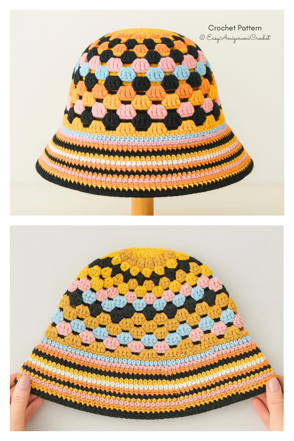 Easy Granny Stitch Bucket Hat Crochet Pattern