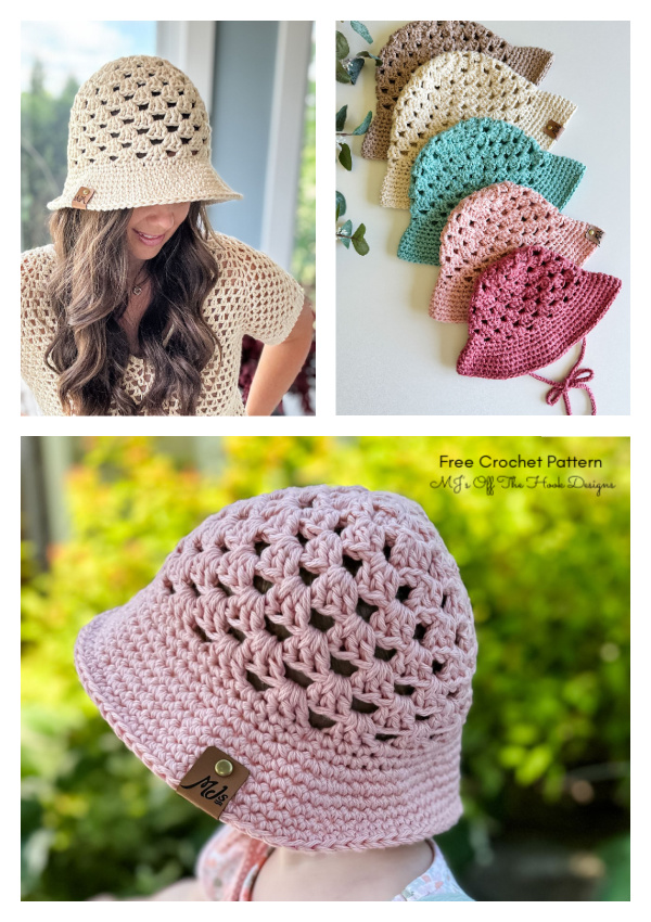 Wallflower Granny Stitch Hat Free Crochet Pattern