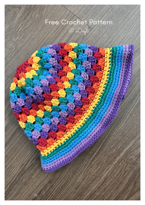 Granny Stripes Bucket Hat Free Crochet Pattern