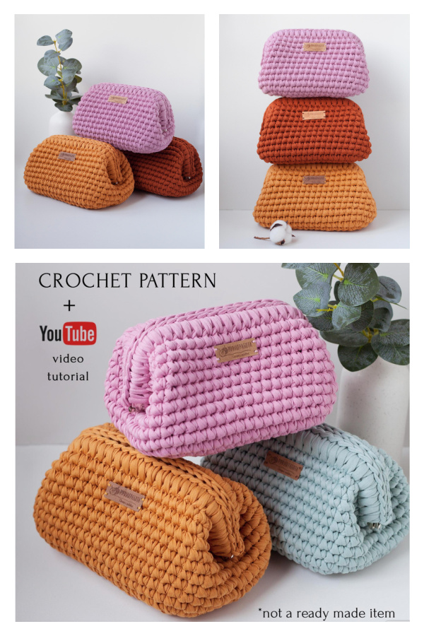 Makeup T-Shirt Yarn Clutch Bag Crochet Pattern