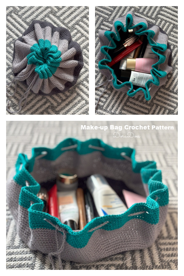 Drawstring Flat-lay Make-up Bag Crochet Pattern