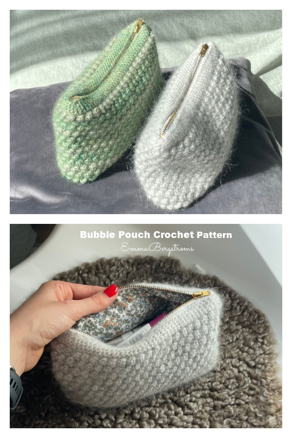 Bubble Makeup Pouch Bag Crochet Pattern
