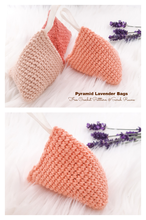 Pyramid Lavender Bags Free Crochet Pattern