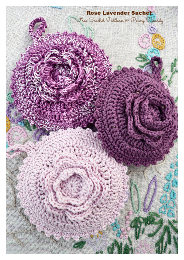 Rose Lavender Sachet Free Crochet Pattern