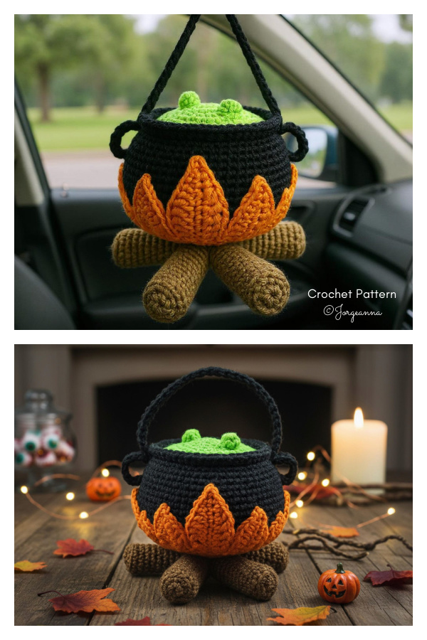 Hanging Witch Pot Charm Hanging Crochet Pattern