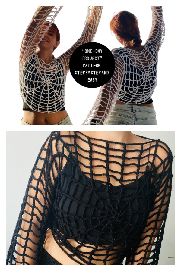 Halloween Spider Mesh Top Crochet Pattern