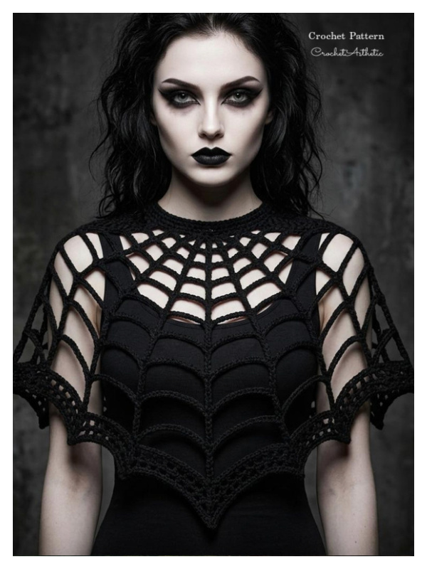 Halloween Gothic Spider Web Top Crochet Pattern