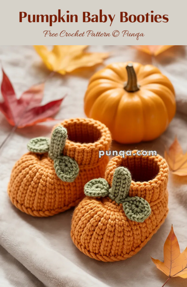 Pumpkin Baby Booties FREE Crochet Patterns