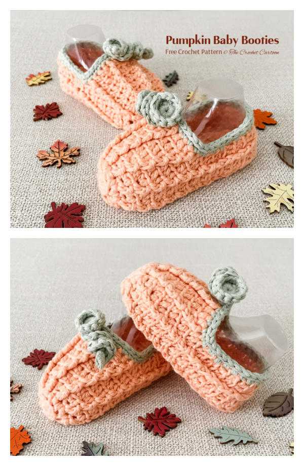 Little Pumpkin Textured Baby Booties FREE Crochet Patterns