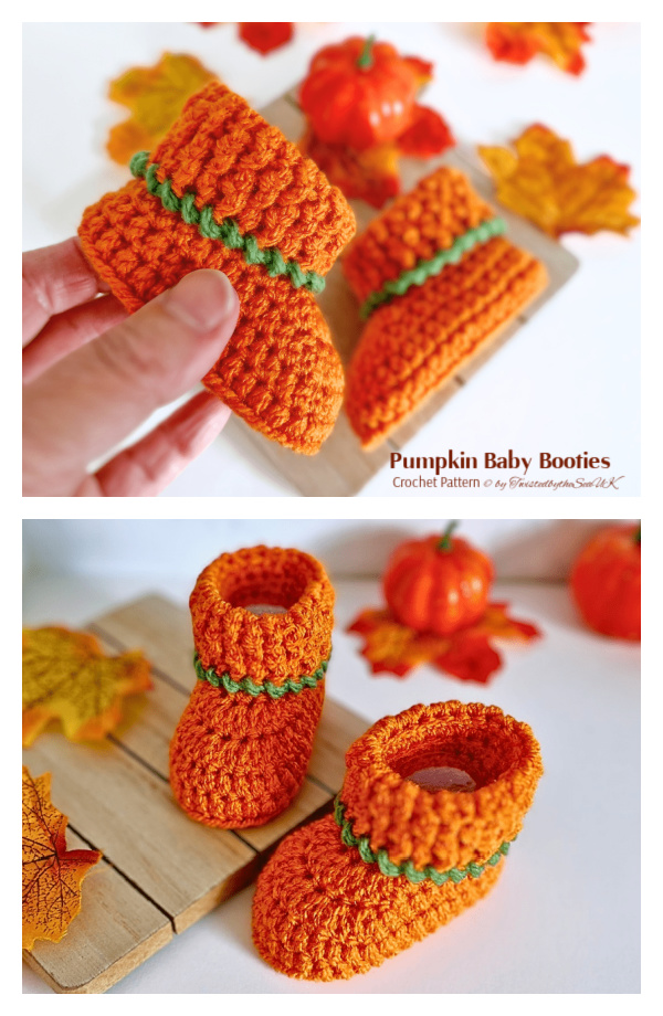 Pumpkin Baby Booties Crochet Pattern