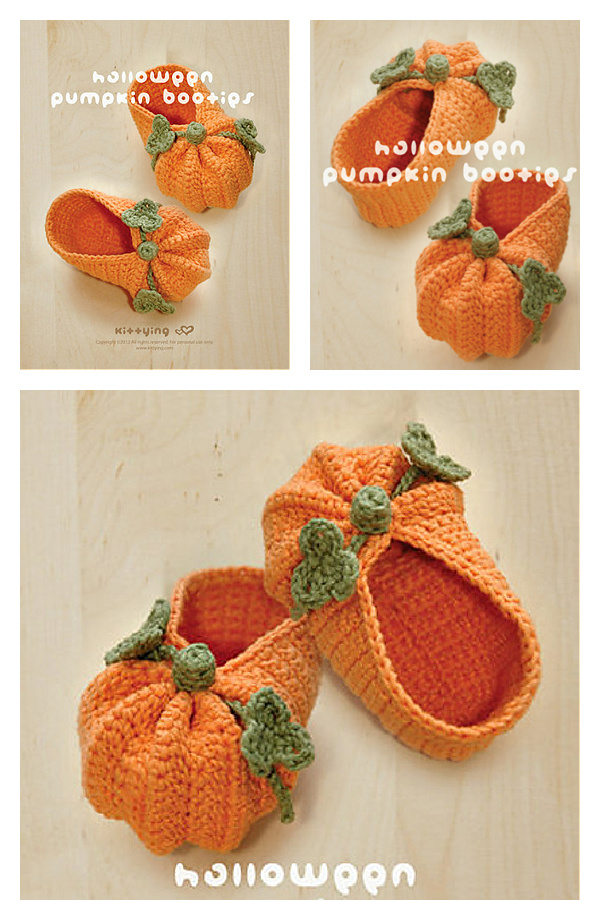Halloween Pumpkins Baby Booties Crochet Patterns