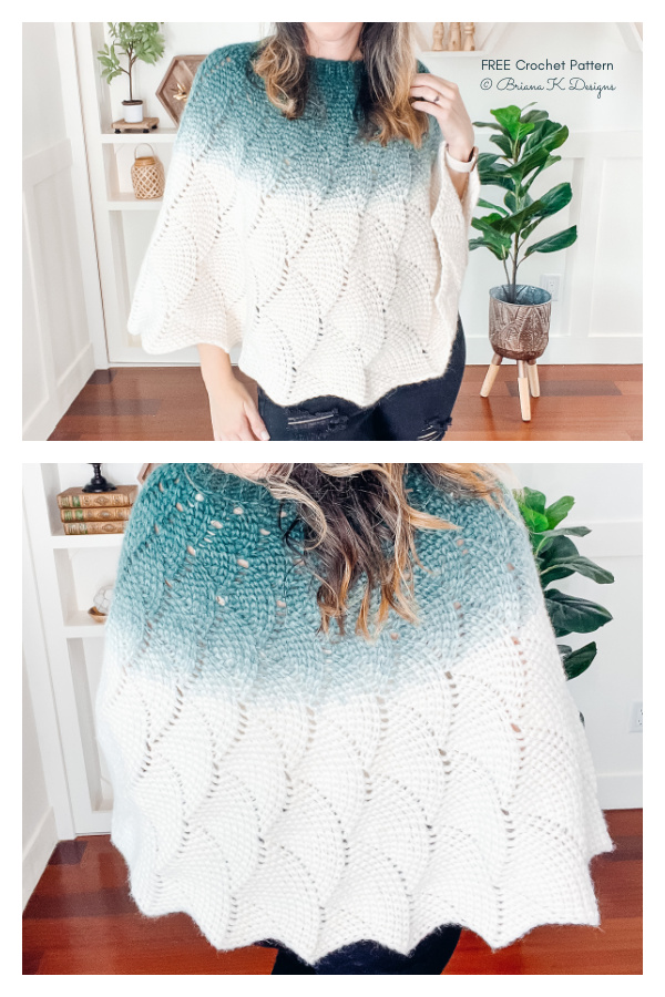 Women Enchanted Poncho Free Crochet Pattern